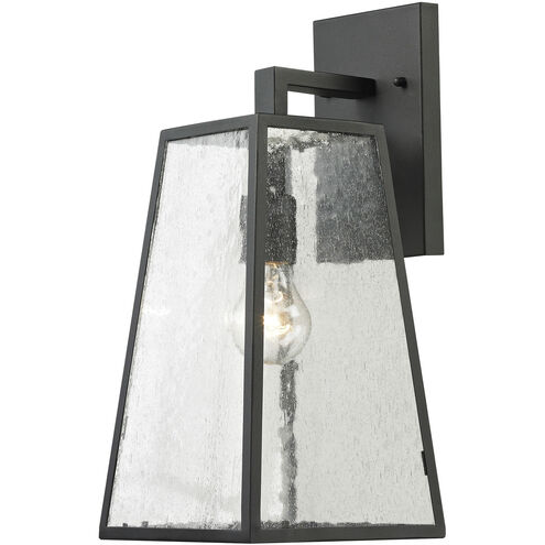 Meditterano 1 Light 16 inch Matte Black with Clear Outdoor Wall Sconce