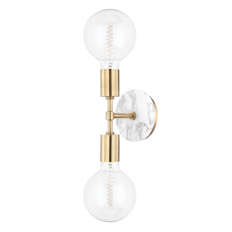 Mitzi H110102 AGB Chloe 2 Light 5 inch Aged Brass Wall Sconce Wall Light