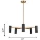 Zentro LED 29 inch Satin Brass Chandelier Ceiling Light