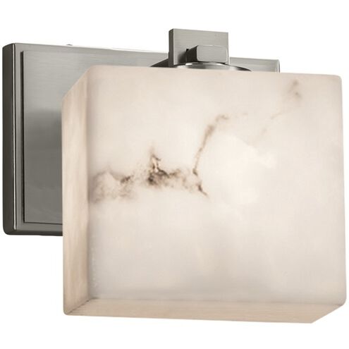 LumenAria Wall Sconce Wall Light in Brushed Nickel, Rectangle, Incandescent, Rectangle