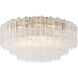 Addis 16 Light 32 inch Aged Brass Flush Ceiling Light in Tronchi Glass Clear