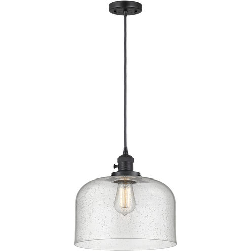 Franklin Restoration Bell 1 Light 12 inch Matte Black Mini Pendant Ceiling Light in Incandescent, Seedy