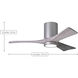 Atlas Irene-3HLK 42 inch Matte Black with Walnut Tone Blades Ceiling Mount Paddle Fan, Flush Mounted