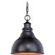 Delano LED 11 inch Oil Burnished Bronze and Light Gold Outdoor Pendant