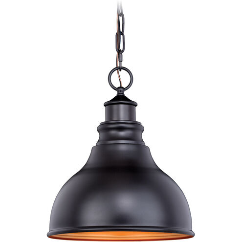 Delano LED 11 inch Oil Burnished Bronze and Light Gold Outdoor Pendant