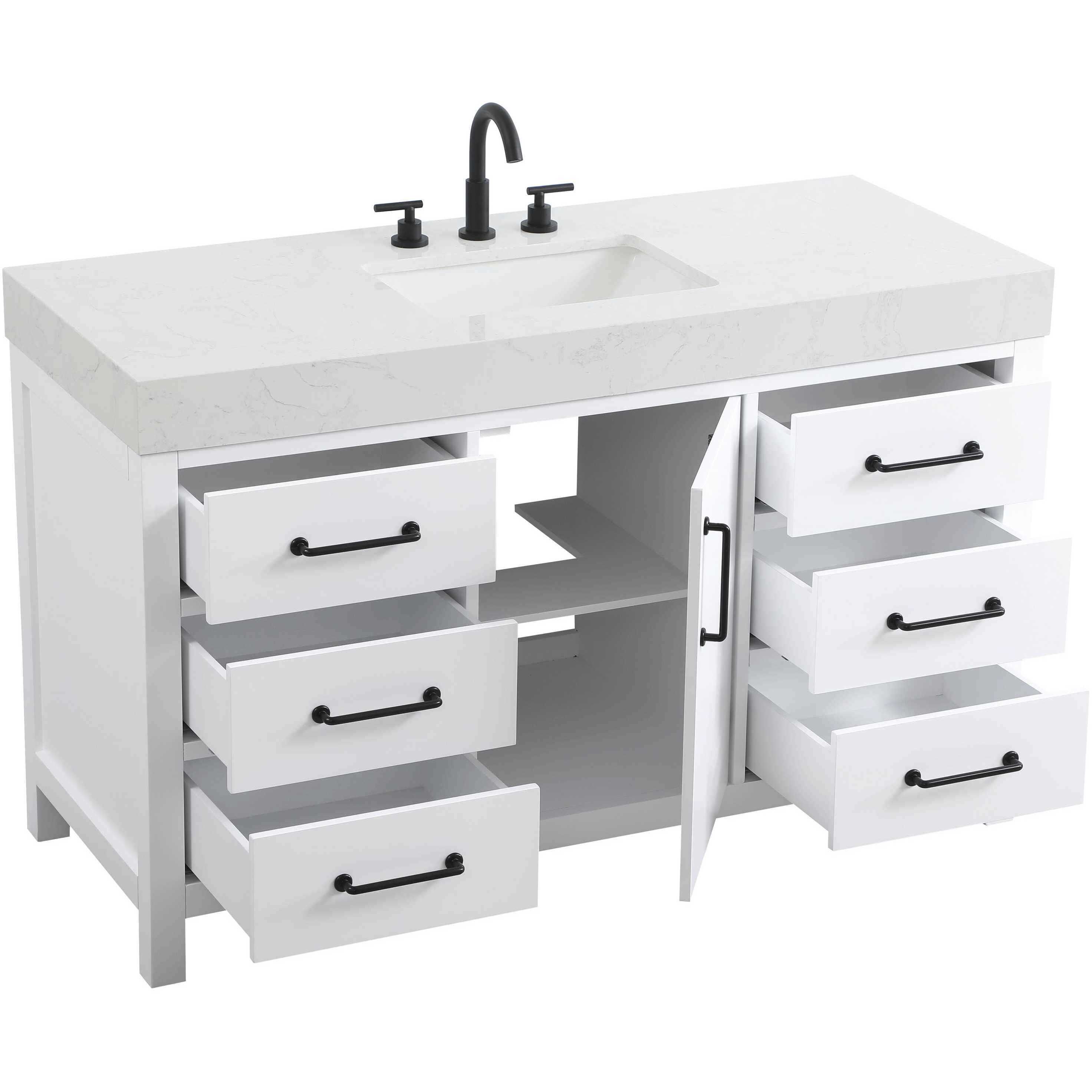 Nathan 54 X 34 inch White Bathroom Vanity Cabinet