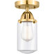 Nouveau 2 Dover 1 Light 5 inch Satin Gold Semi-Flush Mount Ceiling Light in Clear Glass