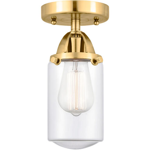 Nouveau 2 Dover 1 Light 5 inch Satin Gold Semi-Flush Mount Ceiling Light in Clear Glass