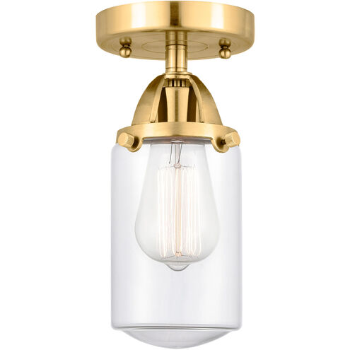 Nouveau 2 Dover 1 Light 5 inch Satin Gold Semi-Flush Mount Ceiling Light in Clear Glass