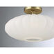 Traditional 1 Light 18 inch Natural Brass Semi-Flush Ceiling Light