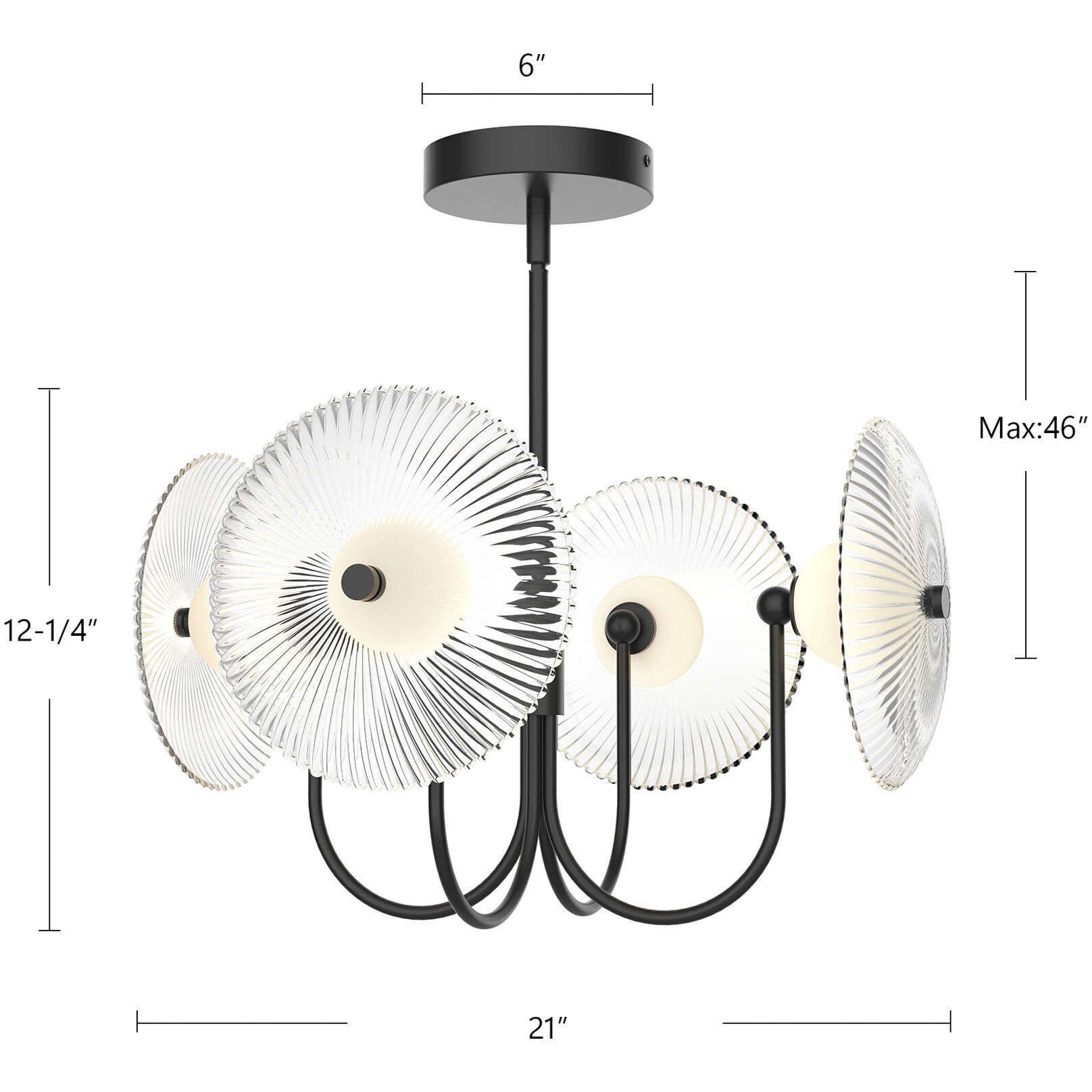 Alora Mood Hera Pendant Ceiling Light in Matte Black