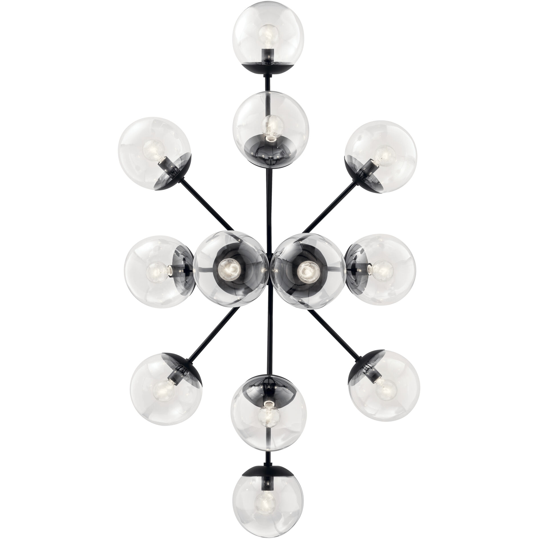 Silvarious 12 Light 26.75 inch Black Chandelier/Semi Flush Ceiling Light