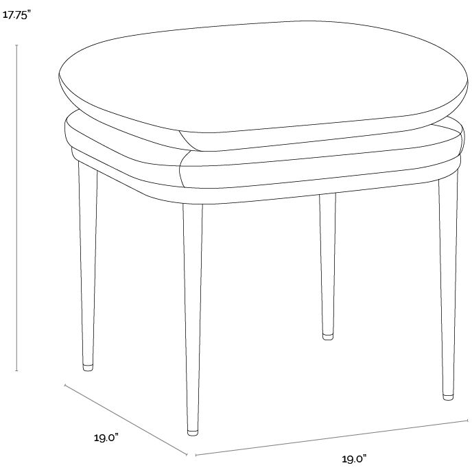 Koffi 17.75 inch Dark Bronze / Chacha Cream / Meg Taupe Stool