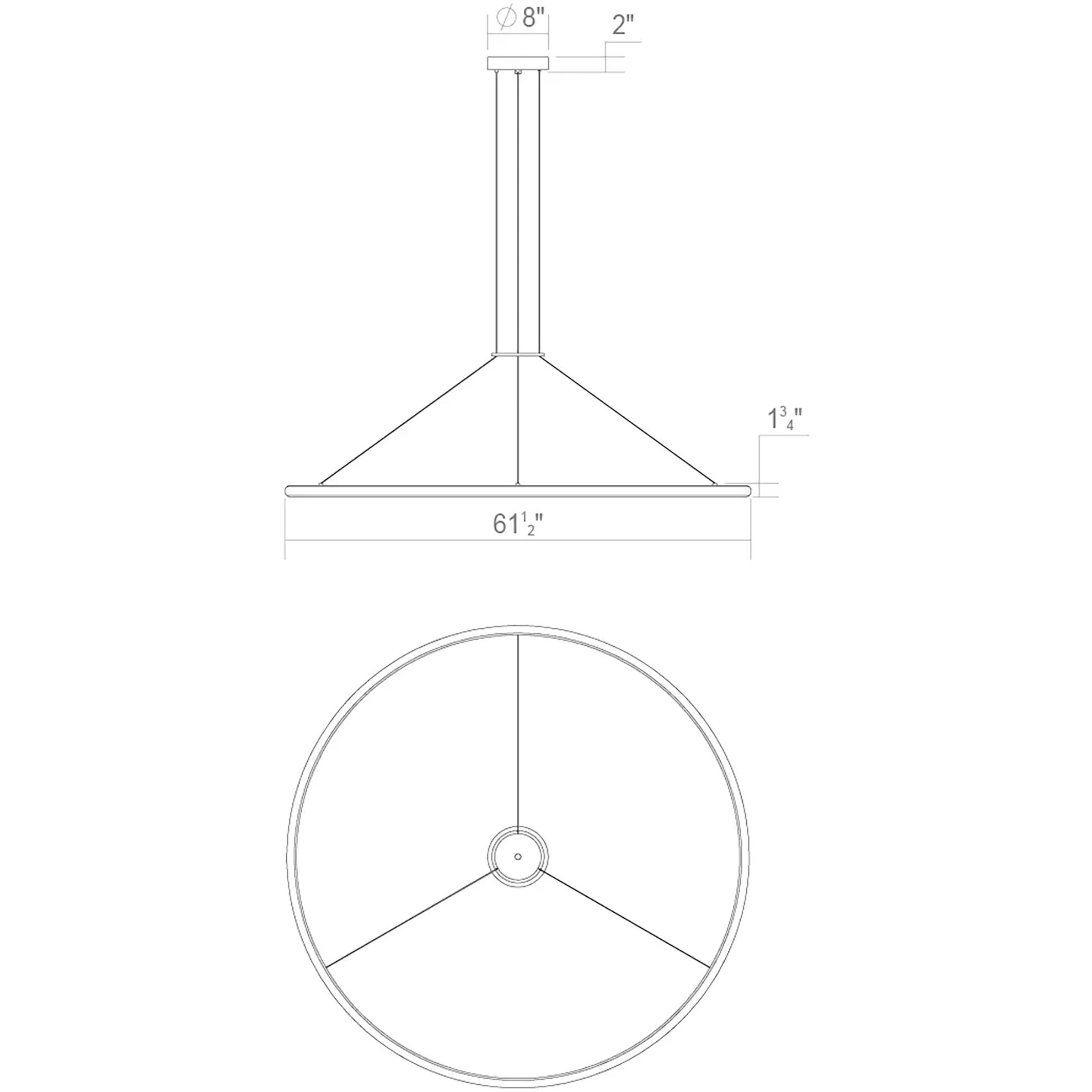 Luna LED 62 inch Satin Black Pendant Ceiling Light