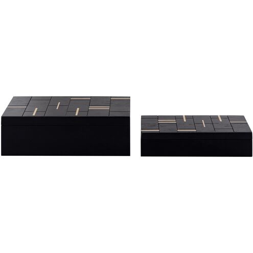 Hurst 12 X 6 inch Ebonized with Brass Box