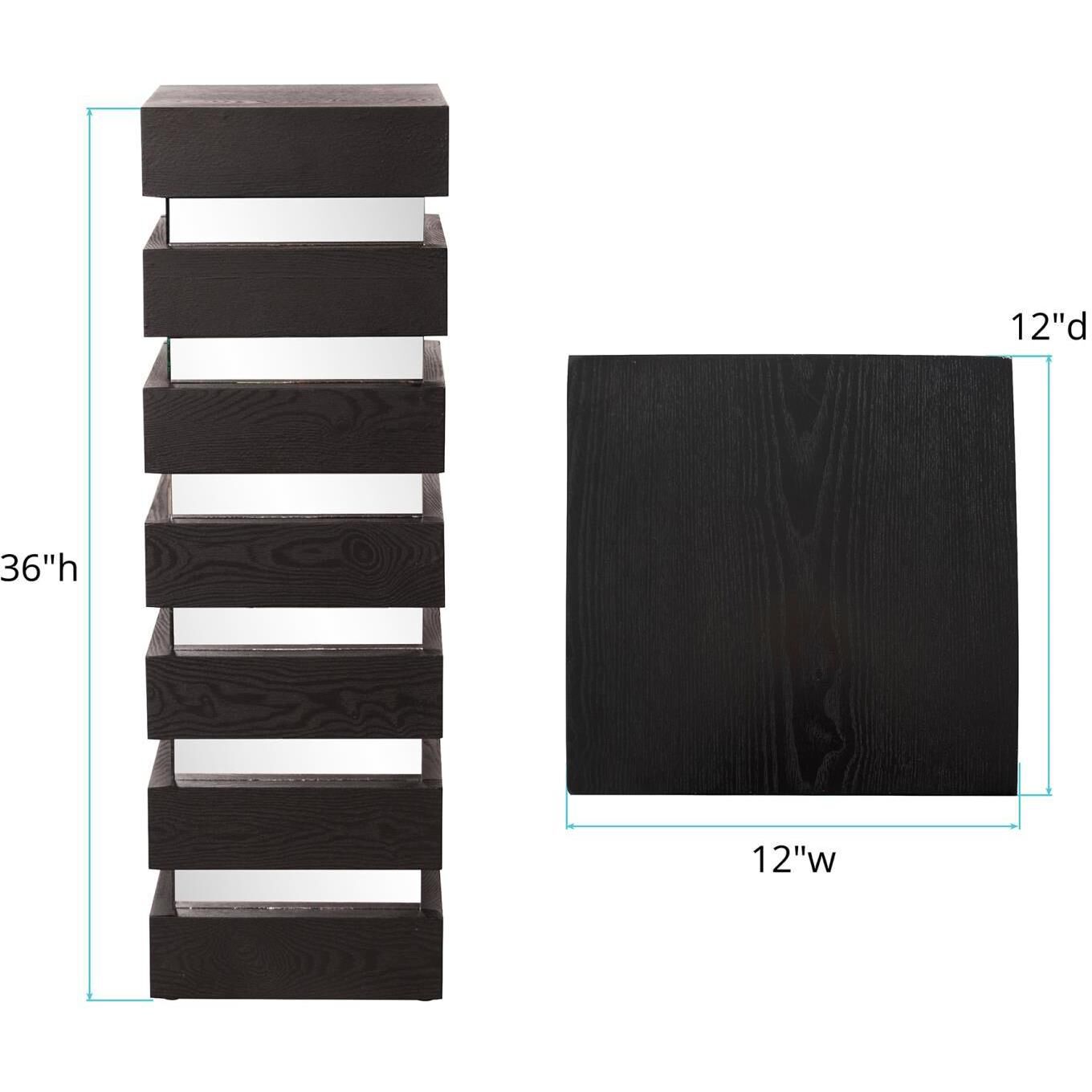 Stepped 35 X 12 inch Espresso Brown Pedestal