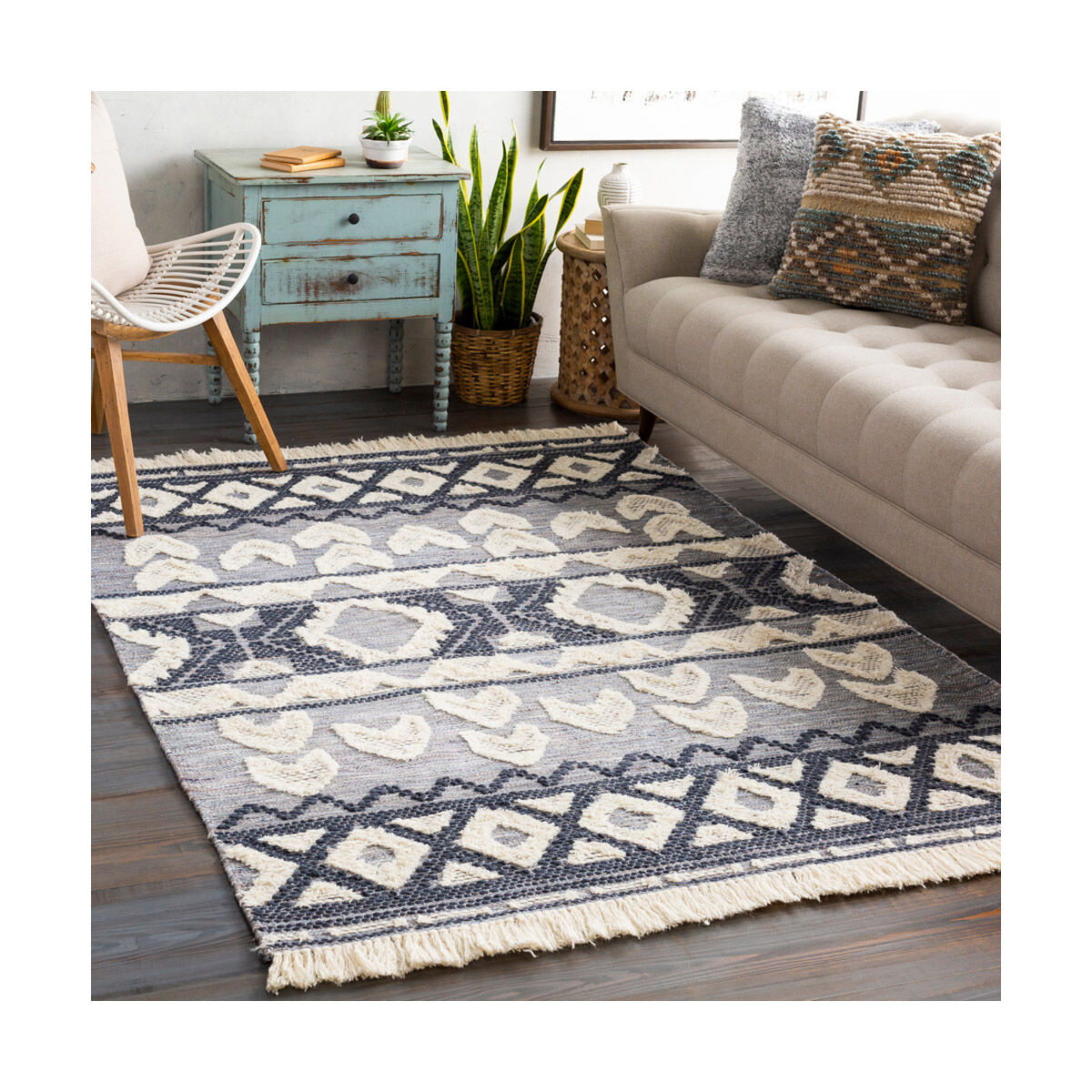 Cheyenne 96 X 30 inch Navy/Denim/Sky Blue/Camel/Cream Rugs