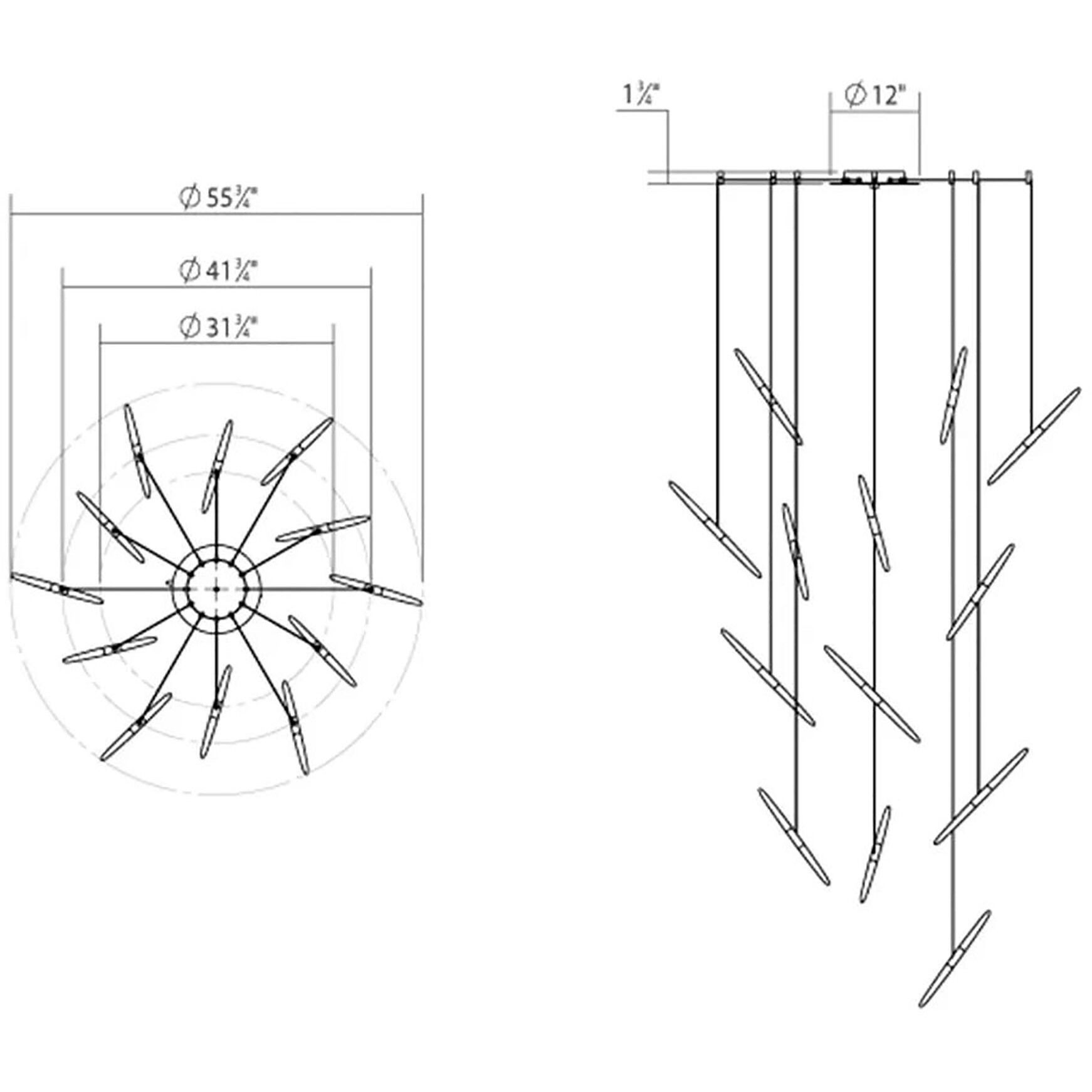 Ballet LED 27.25 inch Bright Satin Aluminum Chandelier Ceiling Light