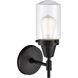 Caden 1 Light 5 inch Matte Black Sconce Wall Light in Clear Glass