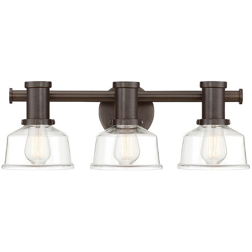 Carson 3 Light 21.5 inch Satin Copper Bronze Bath Bar Wall Light