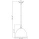 Sawyer 1 Light 12.5 inch Brushed Nickel Pendant Ceiling Light