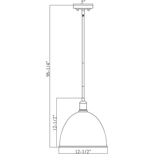 Sawyer 1 Light 12.5 inch Brushed Nickel Pendant Ceiling Light