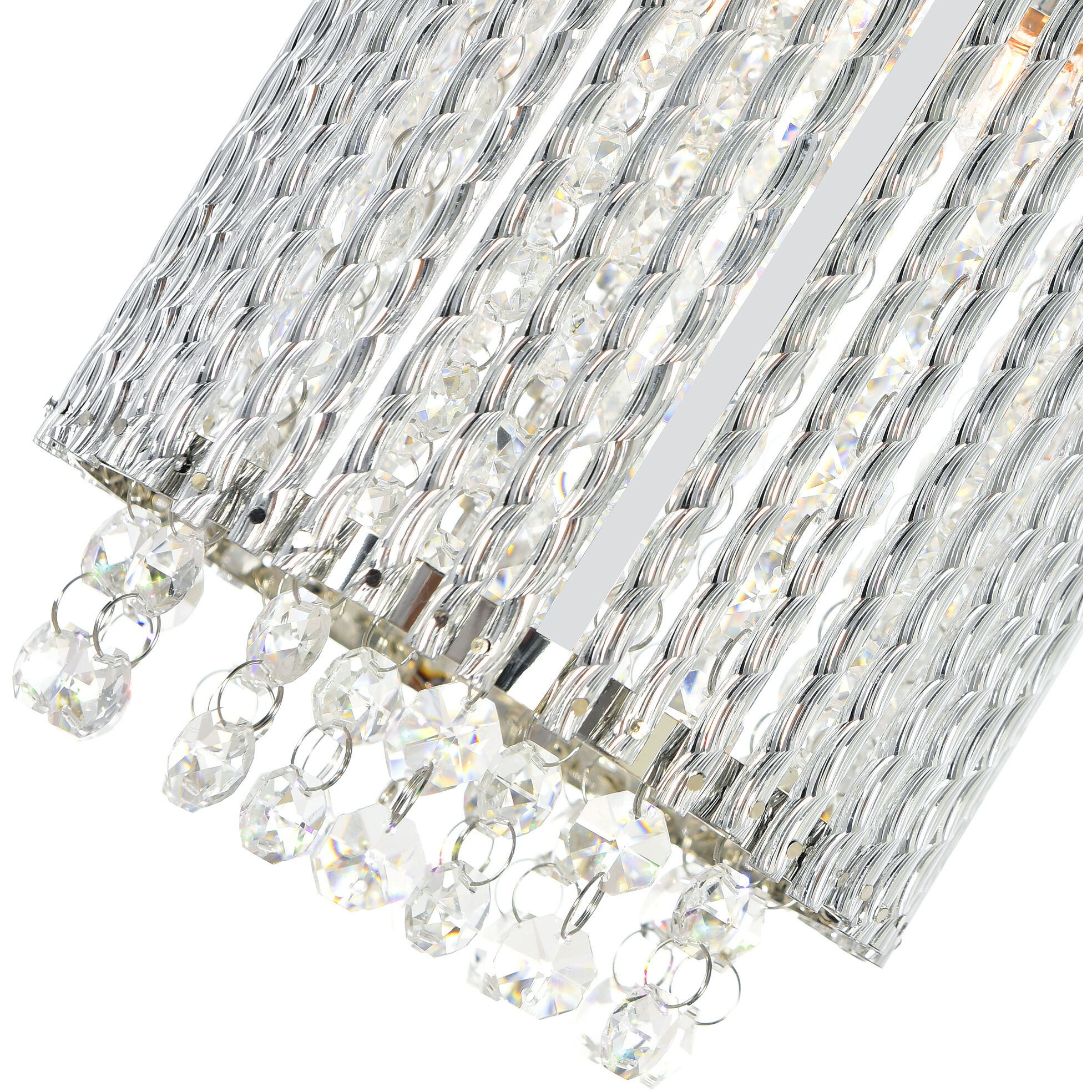 Claire 2 Light 6 inch Chrome Drum Shade Mini Pendant Ceiling Light