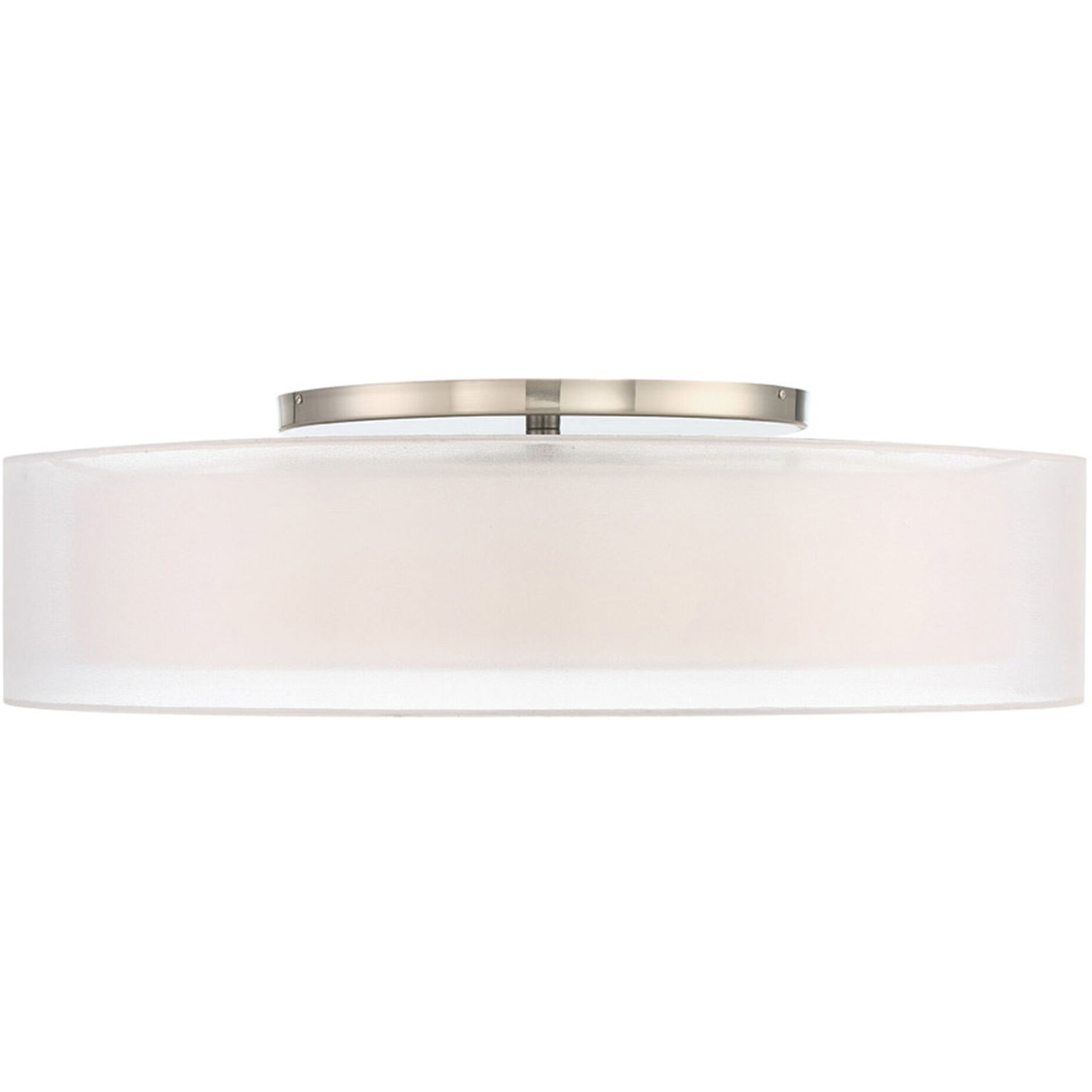 Metropolis LED 30 inch Brushed Nickel Semi Flush Mount Ceiling Light in 30in.