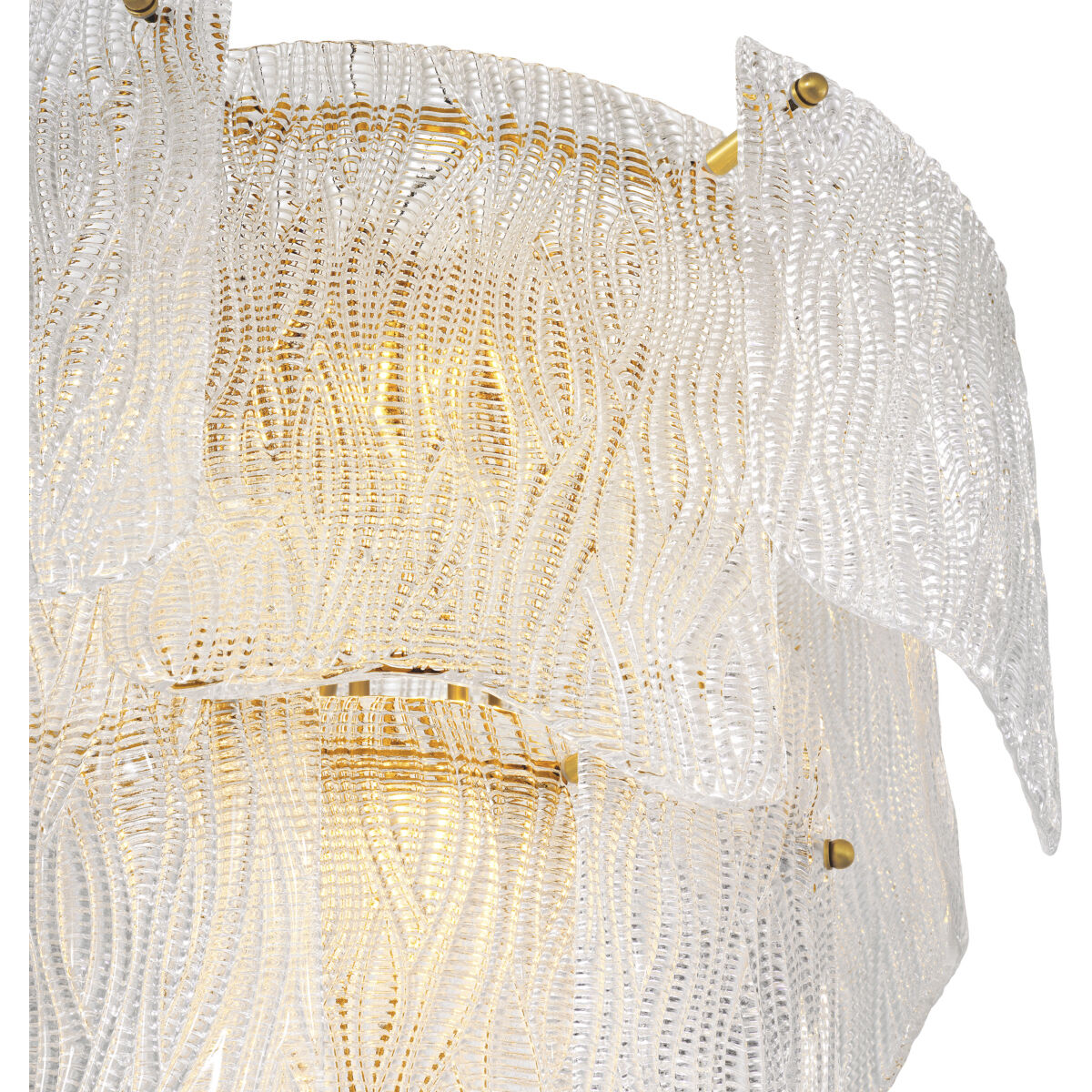 Asinara 7 Light 24.02 inch Antique Brass Chandelier Ceiling Light in Textured Glass, Small
