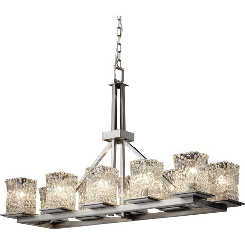 Veneto Luce 10 Light 14 inch Brushed Nickel Chandelier Ceiling Light in Clear Textured (Veneto Luce), Incandescent