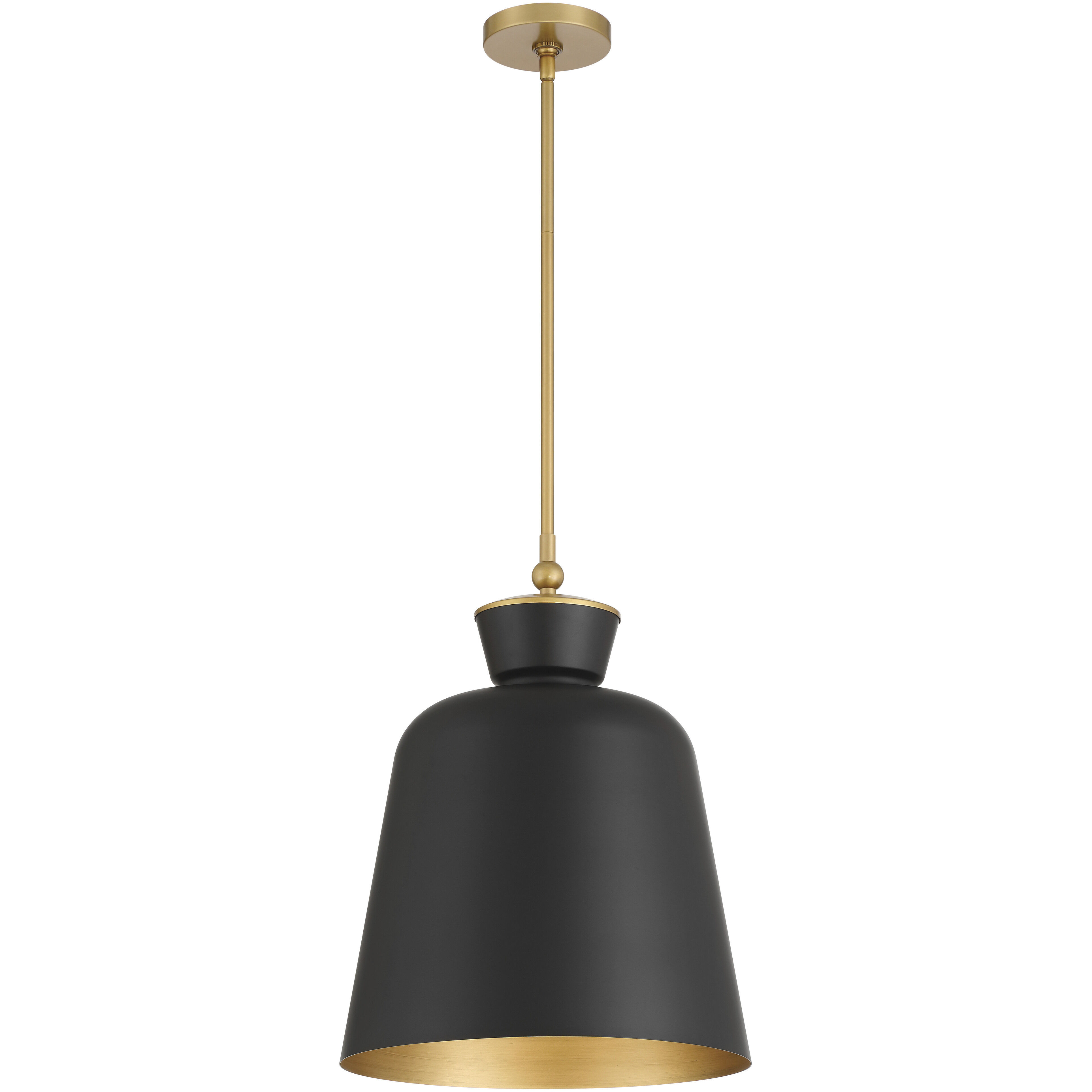 Holloway 1 Light 15 inch Legacy Brass and Dark Matte Black Pendant Ceiling Light