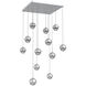 Cabochon LED Classic Silver Pendant Chandelier Ceiling Light in 3000K LED, Smoke