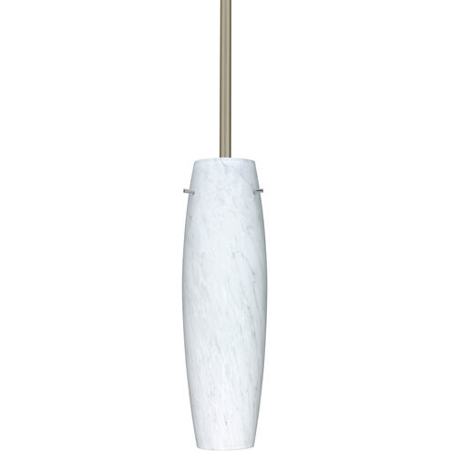 Tu Tu 1 Light Satin Nickel Stem Pendant Ceiling Light