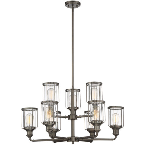 Anson 9 Light 31 inch Satin Copper Bronze Chandelier Ceiling Light