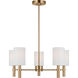 Drew & Jonathan Scott Manor 5 Light 24 inch Satin Brass Chandelier Ceiling Light
