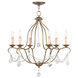 Chesterfield 6 Light 25 inch Antique Gold Leaf Chandelier Ceiling Light
