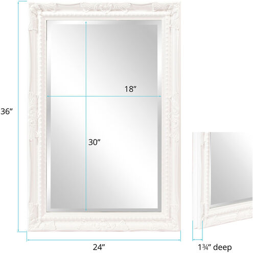 Queen Ann 33 X 25 inch Glossy White Wall Mirror