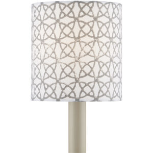 Block Print Natural and Gray Drum Chandelier Shade