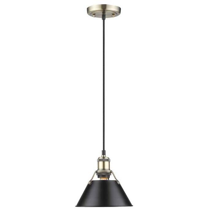 Yep Orwell Pendant Ceiling Light in Aged Brass, Matte Black, Small