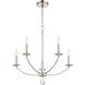 Mila 5 Light 23 inch Polished Nickel Chandelier Ceiling Light
