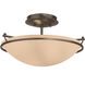 Plain 2 Light 14.5 inch Ink Semi-Flush Ceiling Light in Sand, Small