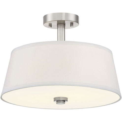 Studio 2 Light 15 inch Satin Platinum Semi-Flush Ceiling Light