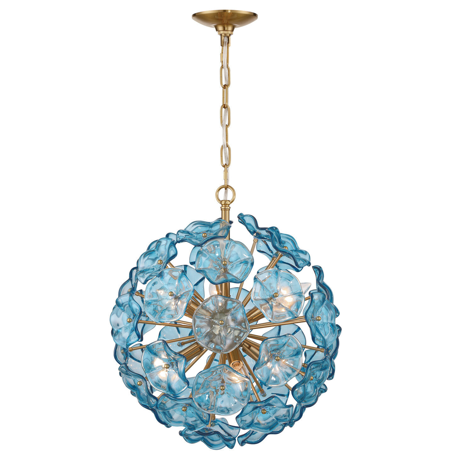 Esme 6 Light 18.25 inch Aged Brass Chandelier Ceiling Light