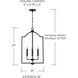Carter 4 Light 16 inch Matte Black Foyer Ceiling Light