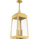 Oslo 3 Light 11 inch Satin Brass Outdoor Pendant Lantern