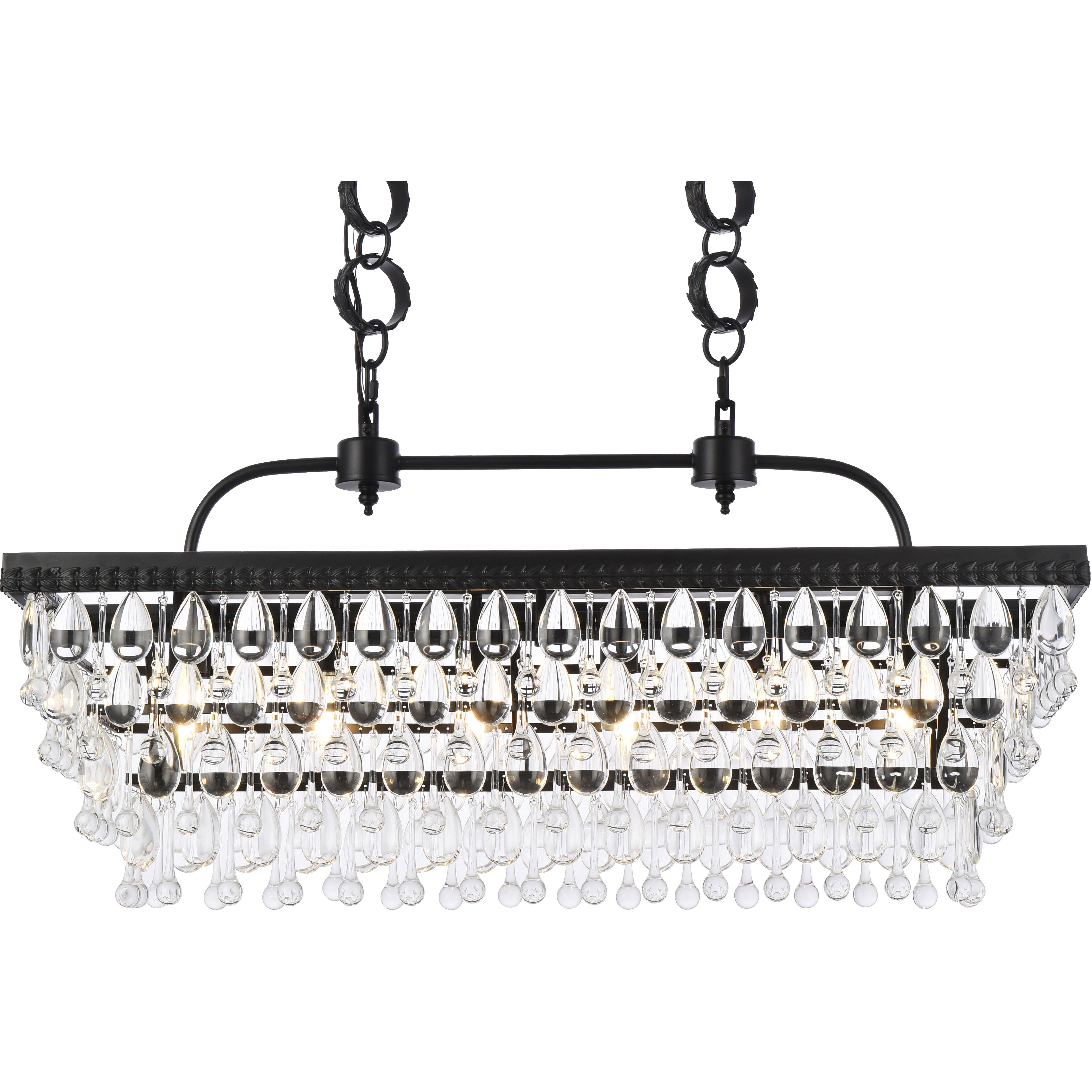 Nordic 6 Light 32 inch Black Linear Pendant Ceiling Light