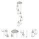 Malone 6 Light 16.63 inch Brushed Satin Nickel Multi Pendant Ceiling Light in Clear Glass