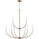 Greenwich 9 Light 32 inch Satin Brass Chandelier Ceiling Light