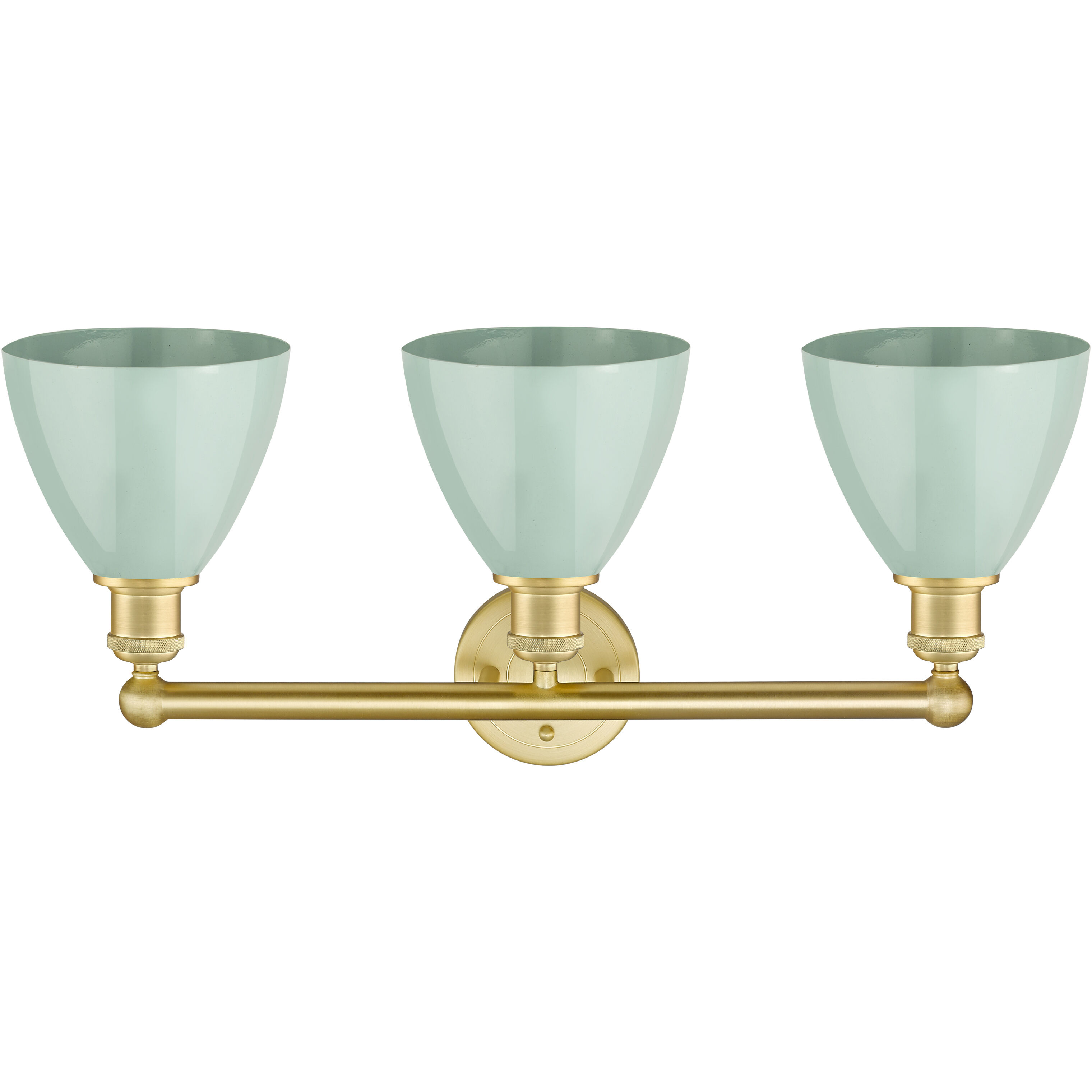 Plymouth Dome 3 Light 25.5 inch Satin Gold Bath Vanity Light Wall Light in Seafoam