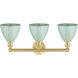 Plymouth Dome 3 Light 25.5 inch Satin Gold and Seafoam Bath Vanity Light Wall Light